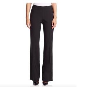 Hugo BOSS Tulea Side Zip Stretch Wool Black Wide Leg Bootcut Trousers Pants 10